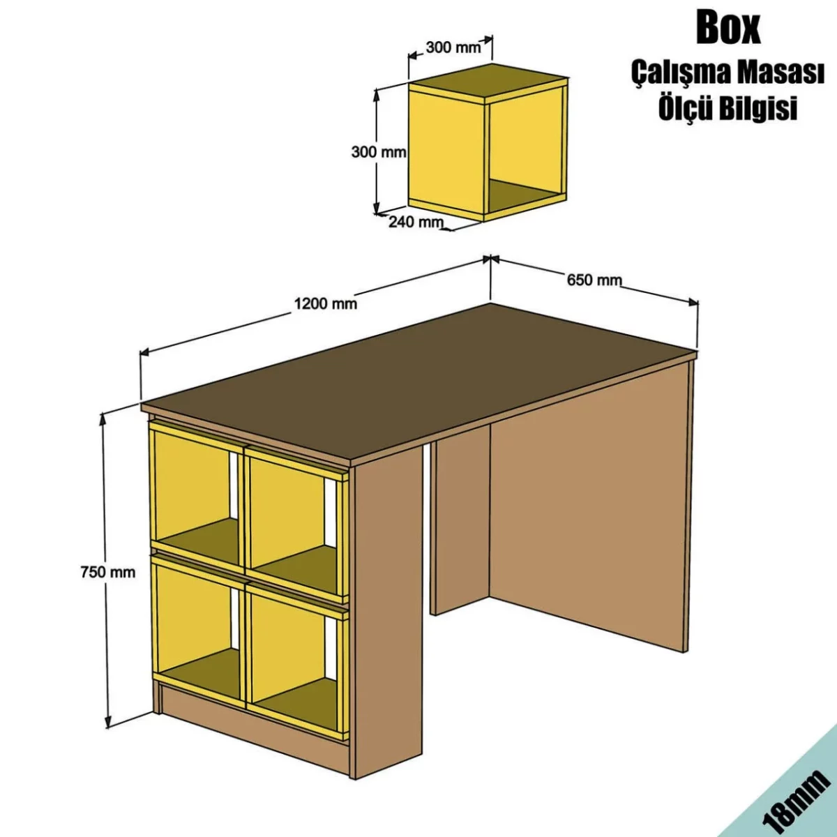 طاولة دراسة موديل Box - Image 4
