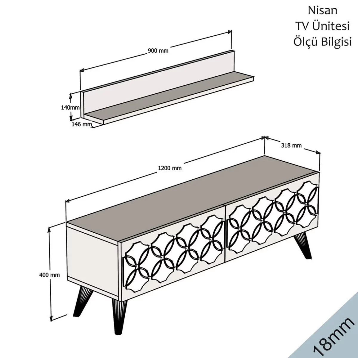 طاولة تلفزيون موديل Nisan - Image 4