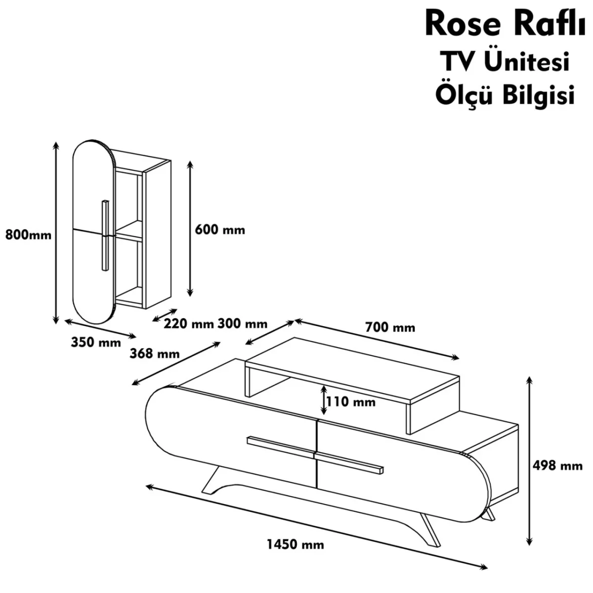 ⁦طاولة تلفزيون موديل Rose⁩ - الصورة ⁦3⁩
