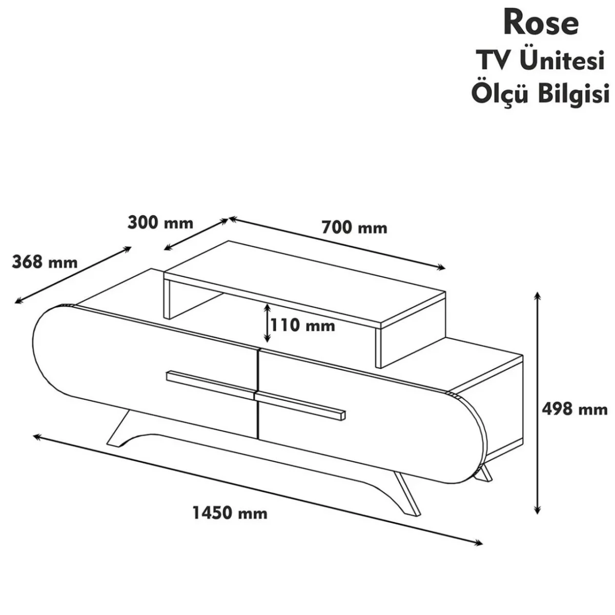 طاولة تلفزيون موديل Rose - Image 3